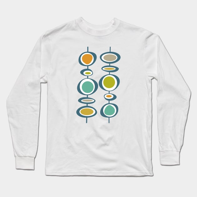 Funky Hanging Circles Mid Century Retro Long Sleeve T-Shirt by OrchardBerry